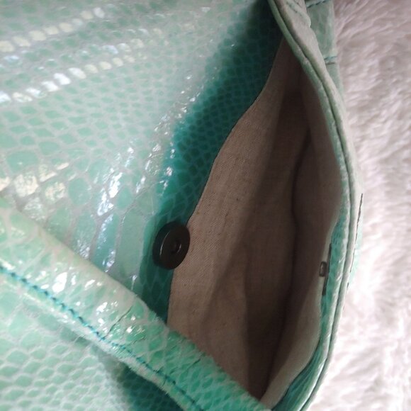 Carlos Falchi Green Shoulder Bag Soft Unstructured Design - Picture 11 of 16